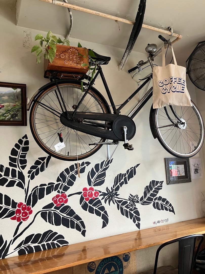 Interior of Coffee Cycle Roasting, specialty coffee shop in San Diego