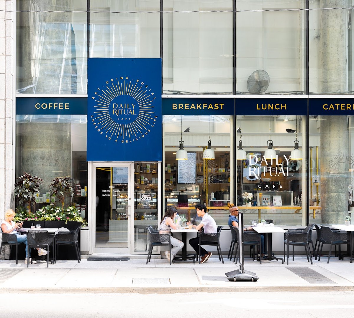 Storefront of Daily Ritual Cafe, specialty coffee shop in Toronto