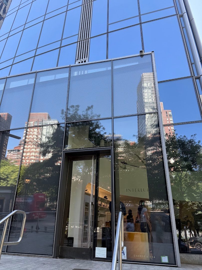 Storefront of Interlude Coffee & Tea, specialty coffee shop in New York
