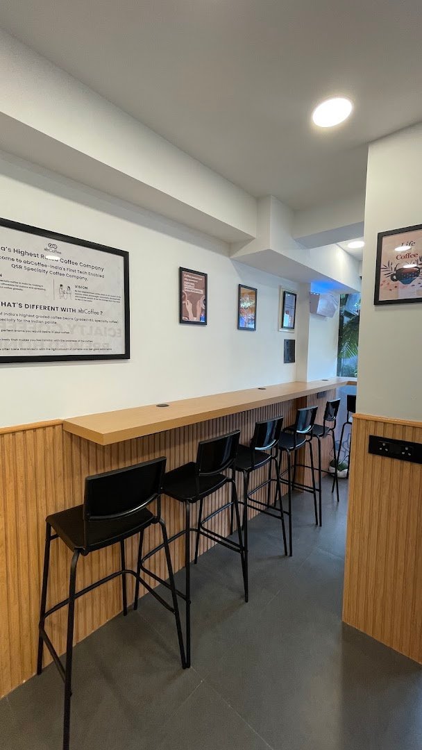 Interior of abcoffee Versova, specialty coffee shop in Mumbai