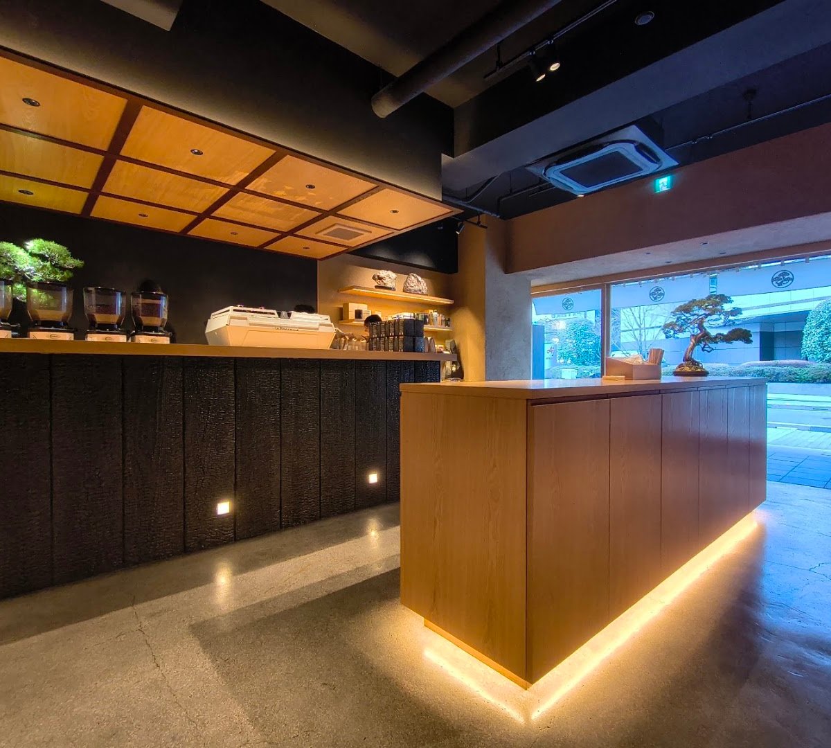Interior of BONGEN COFFEE Tokyo Nihonbashi, specialty coffee shop in Tokyo