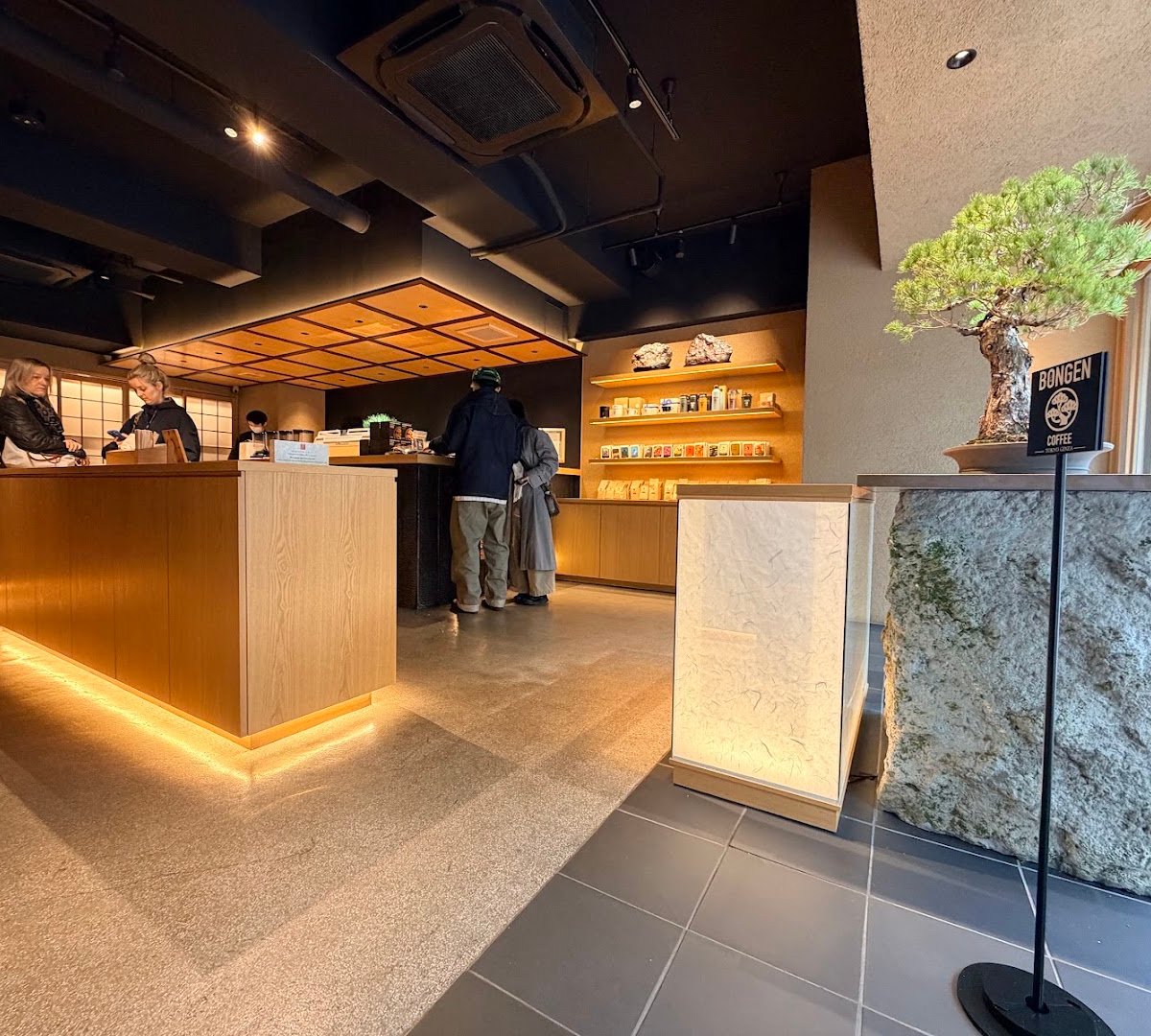 Interior of BONGEN COFFEE Tokyo Nihonbashi, specialty coffee shop in Tokyo