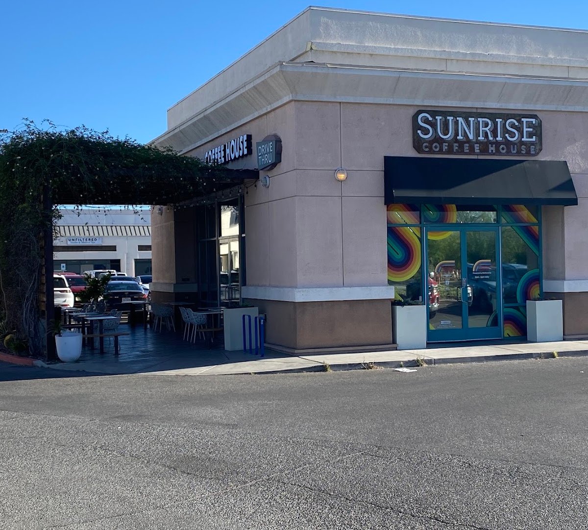 Storefront of Sunrise Coffee, specialty coffee shop in Las Vegas