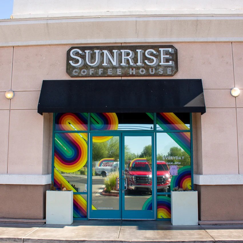 Storefront of Sunrise Coffee, specialty coffee shop in Las Vegas