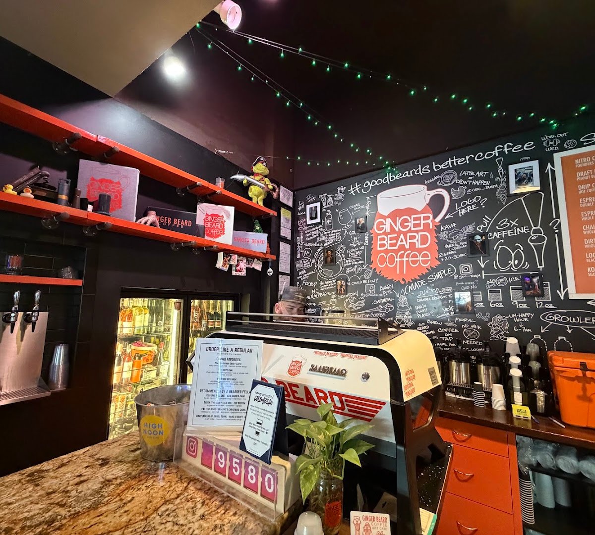 Interior of Ginger Beard Coffee, specialty coffee shop in Tampa-St. Petersburg