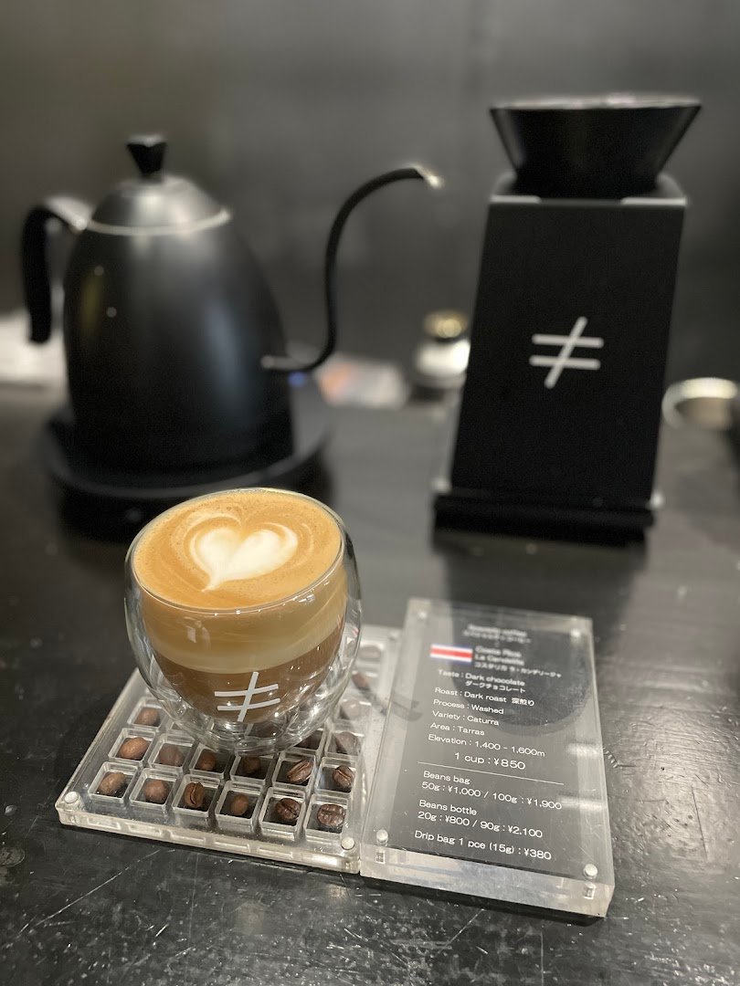 Coffee at Notequal Coffee, specialty coffee shop in Osaka