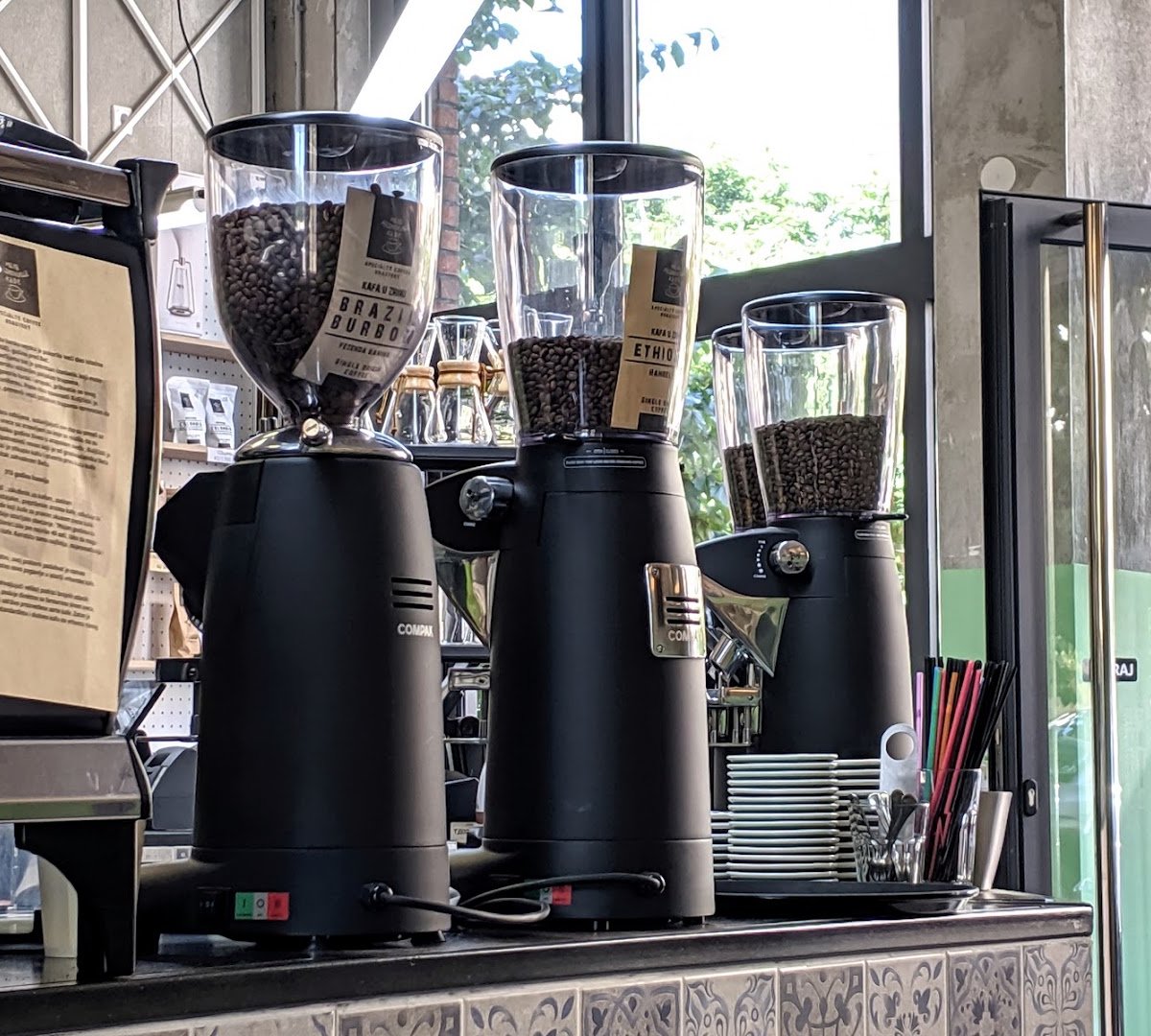 Interior of Mala Radionica Kafe, specialty coffee shop in Novi Sad