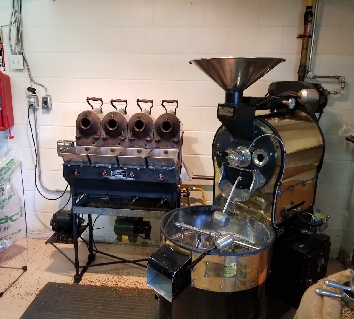 Interior of Dark City Coffee, specialty coffee shop in Toronto