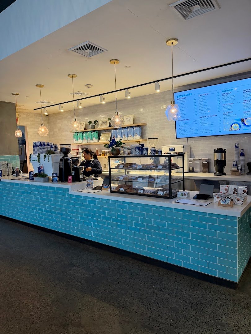 Interior of Bluestone Lane Jersey City Coffee Shop, specialty coffee shop in New York