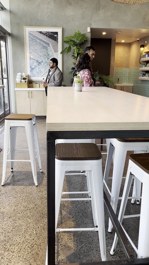 Interior of Bluestone Lane Jersey City Coffee Shop, specialty coffee shop in New York
