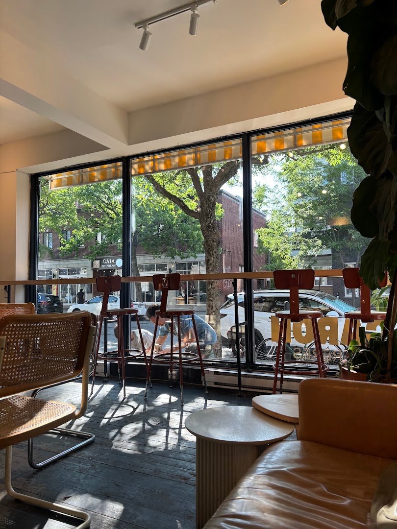 Interior of Café Caron & frères, specialty coffee shop in Montreal