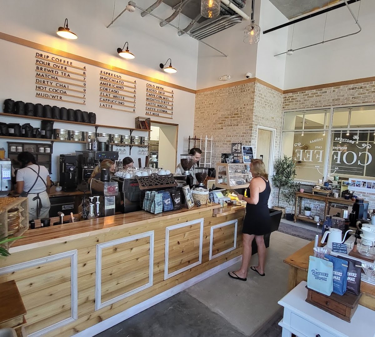 Interior of The Brothers Thomas Bespoke Cafe, specialty coffee shop in Tampa-St. Petersburg