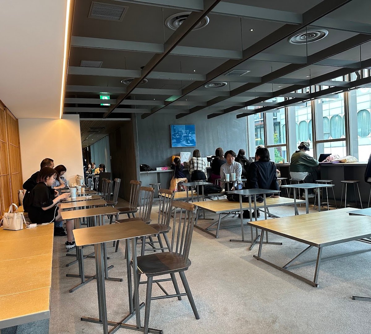 Interior of Sarutahiko Coffee The Bridge, specialty coffee shop in Tokyo