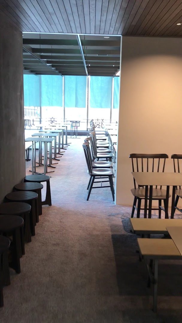 Interior of Sarutahiko Coffee The Bridge, specialty coffee shop in Tokyo