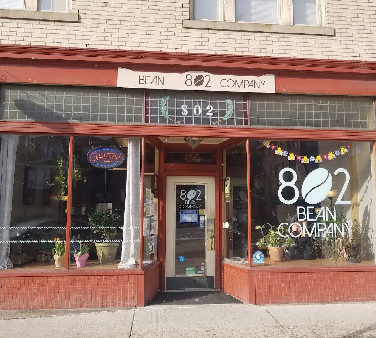 Storefront of 802 Bean Company, specialty coffee shop in Pittsburgh