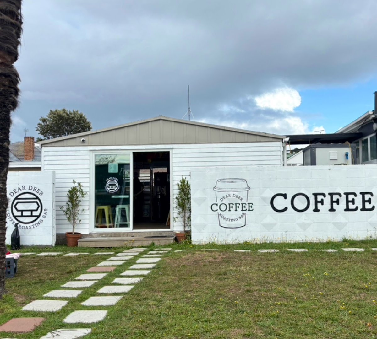 Storefront of Dear Deer Coffee Roasting Bar, specialty coffee shop in Auckland