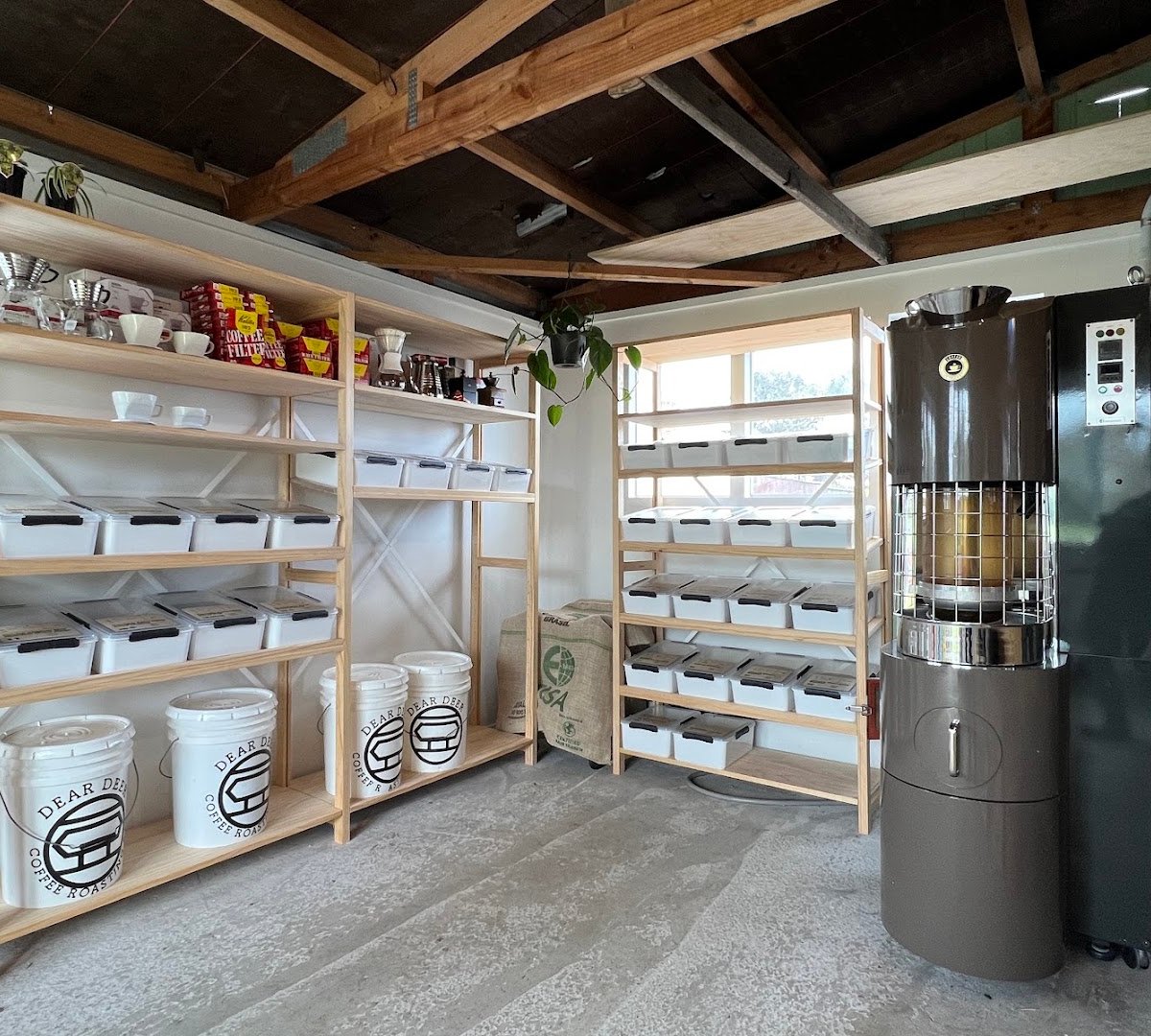 Interior of Dear Deer Coffee Roasting Bar, specialty coffee shop in Auckland
