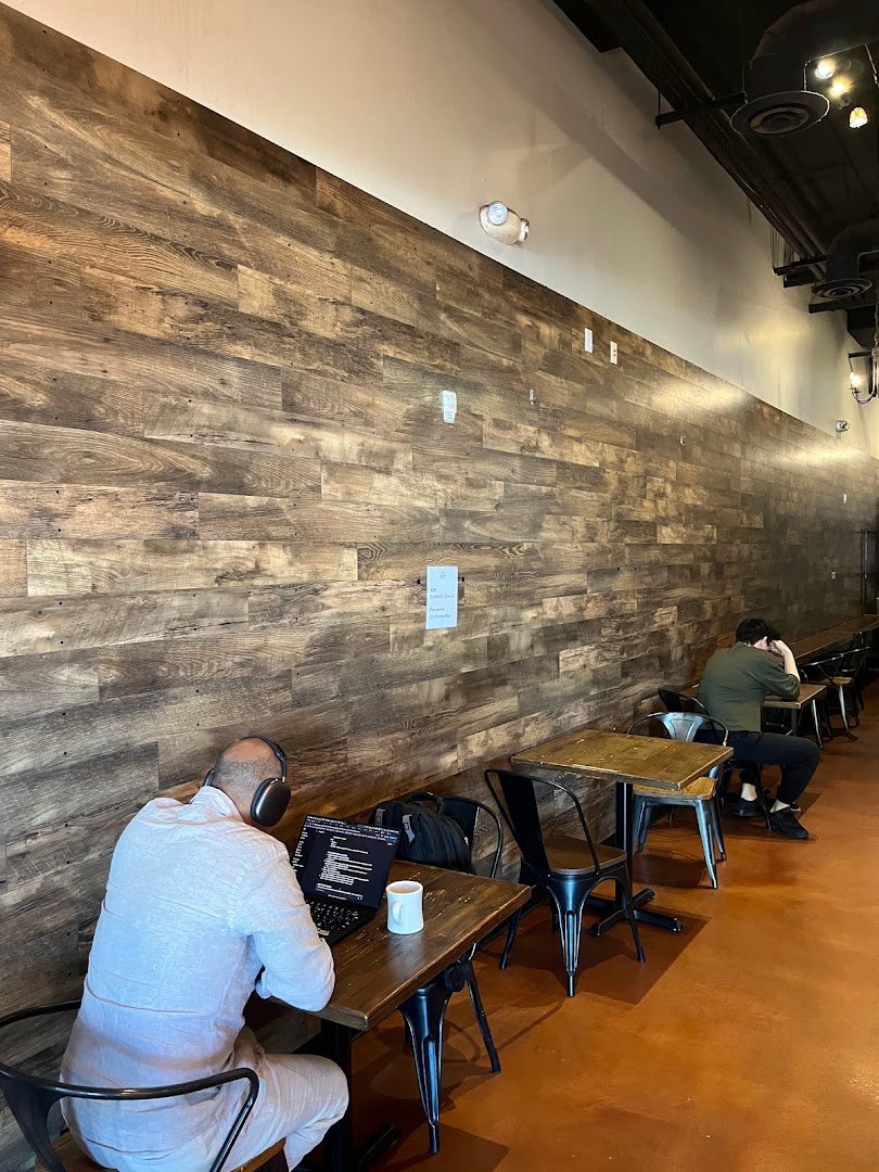 Interior of Barefoot Coffee, specialty coffee shop in San Jose