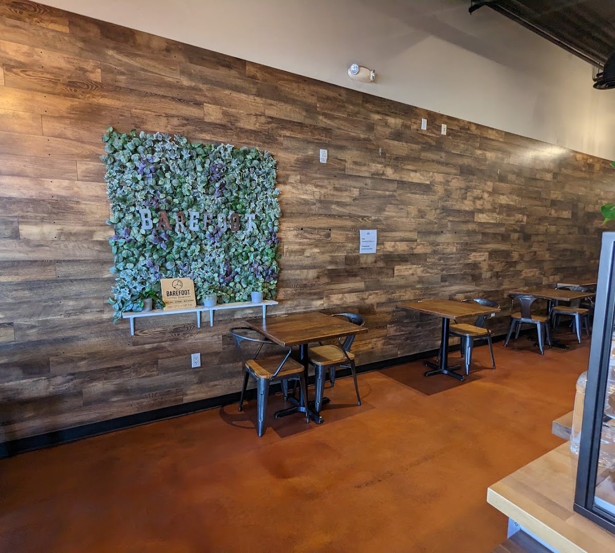 Interior of Barefoot Coffee, specialty coffee shop in San Jose