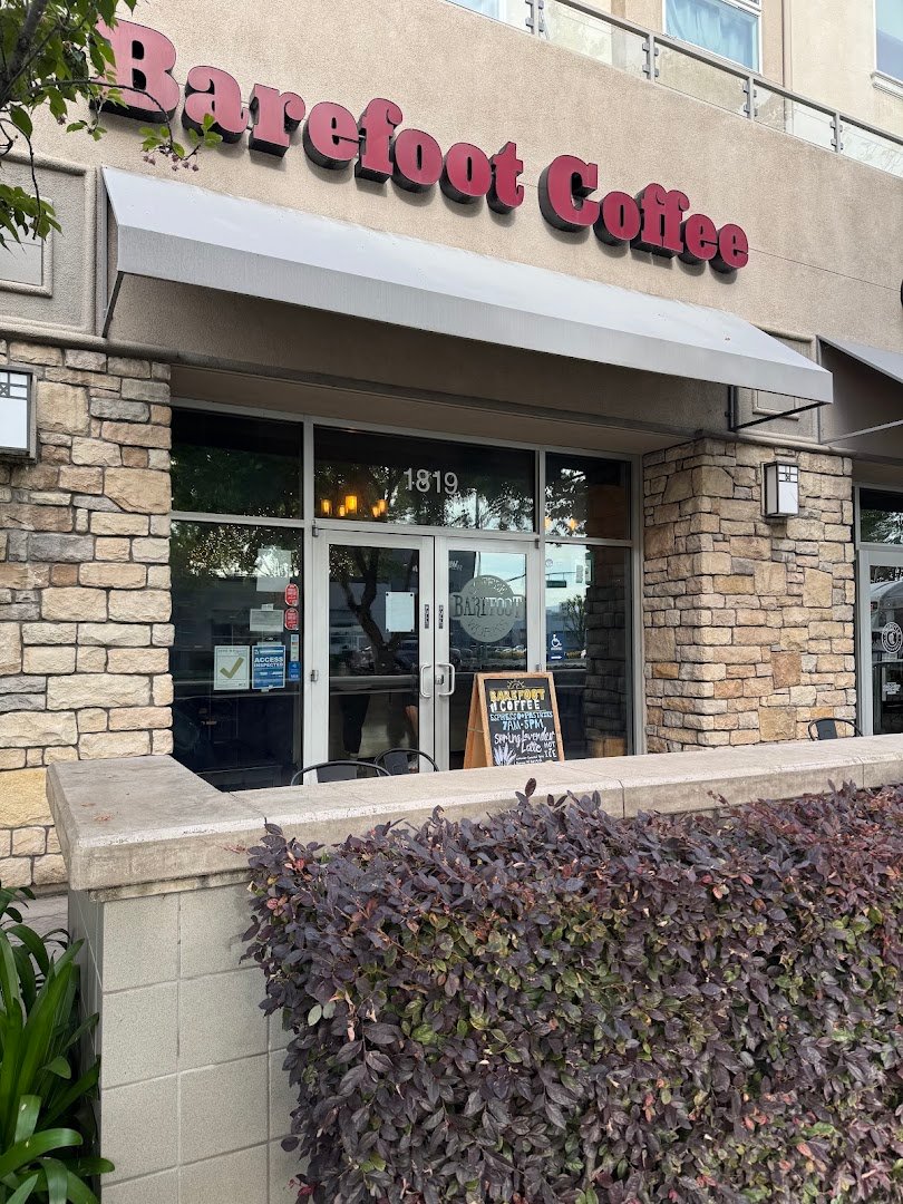 Storefront of Barefoot Coffee, specialty coffee shop in San Jose