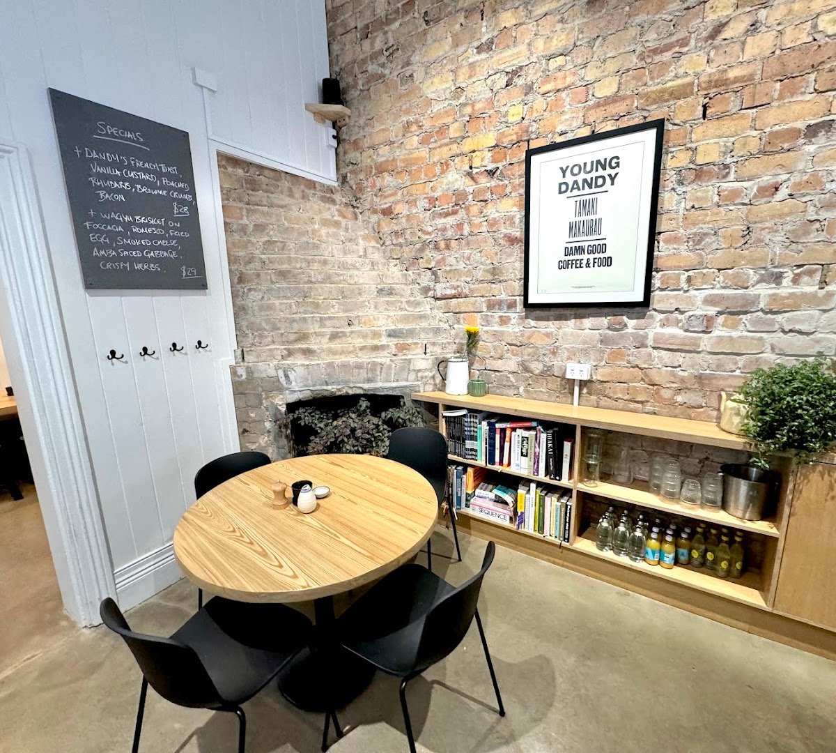 Interior of Young Dandy Cafe, specialty coffee shop in Auckland