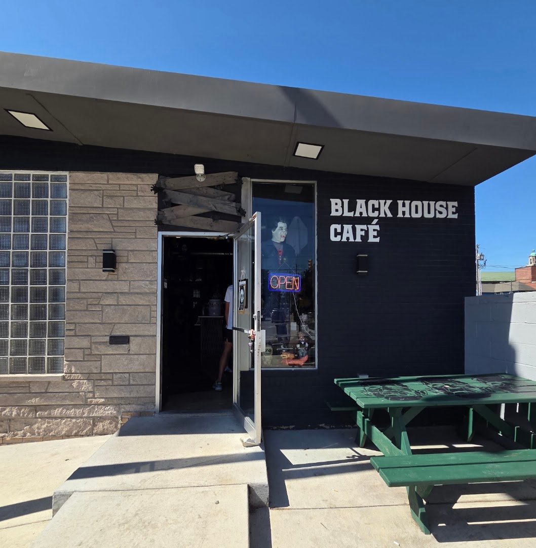 Storefront of Black House Cafe, specialty coffee shop in Indianapolis