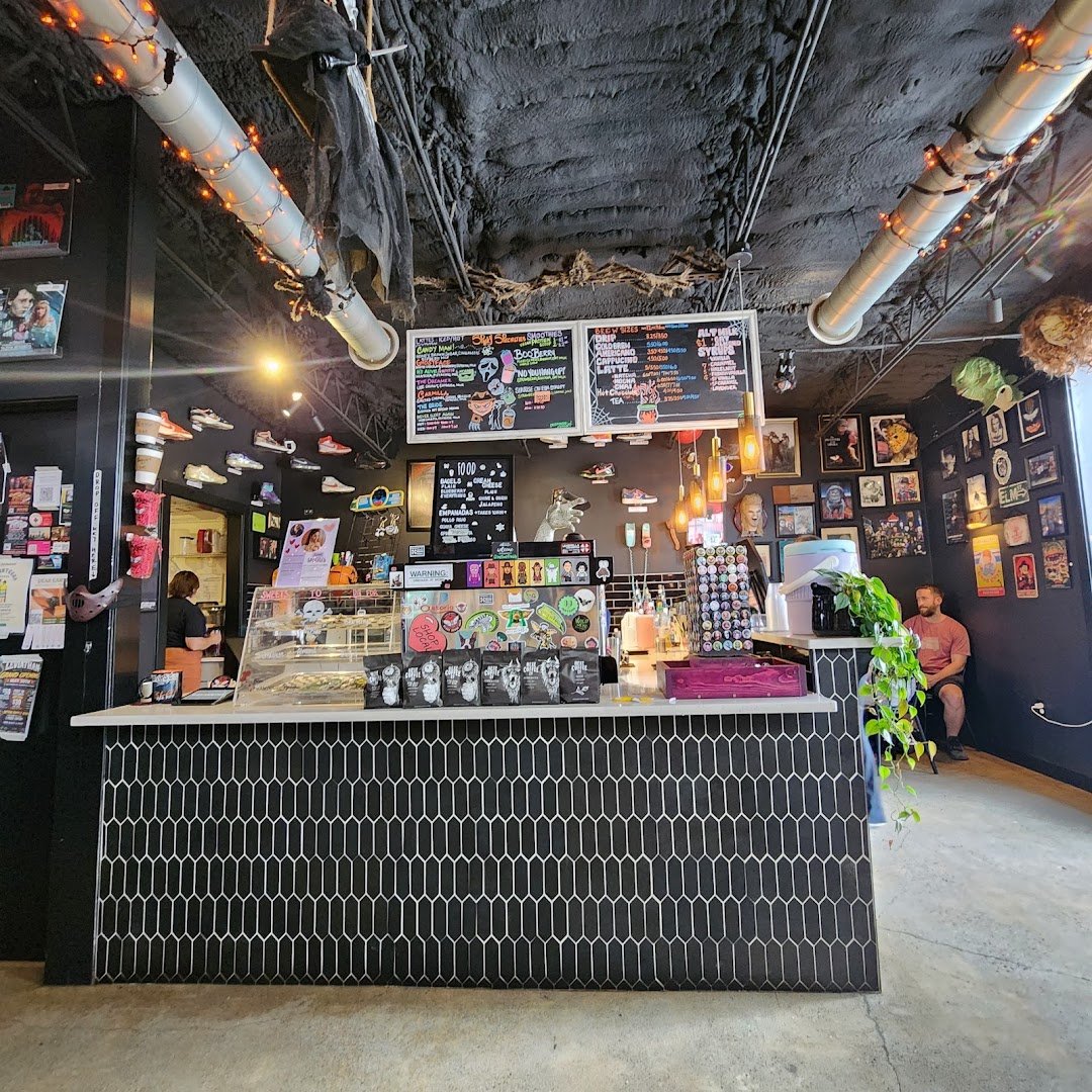 Interior of Black House Cafe, specialty coffee shop in Indianapolis