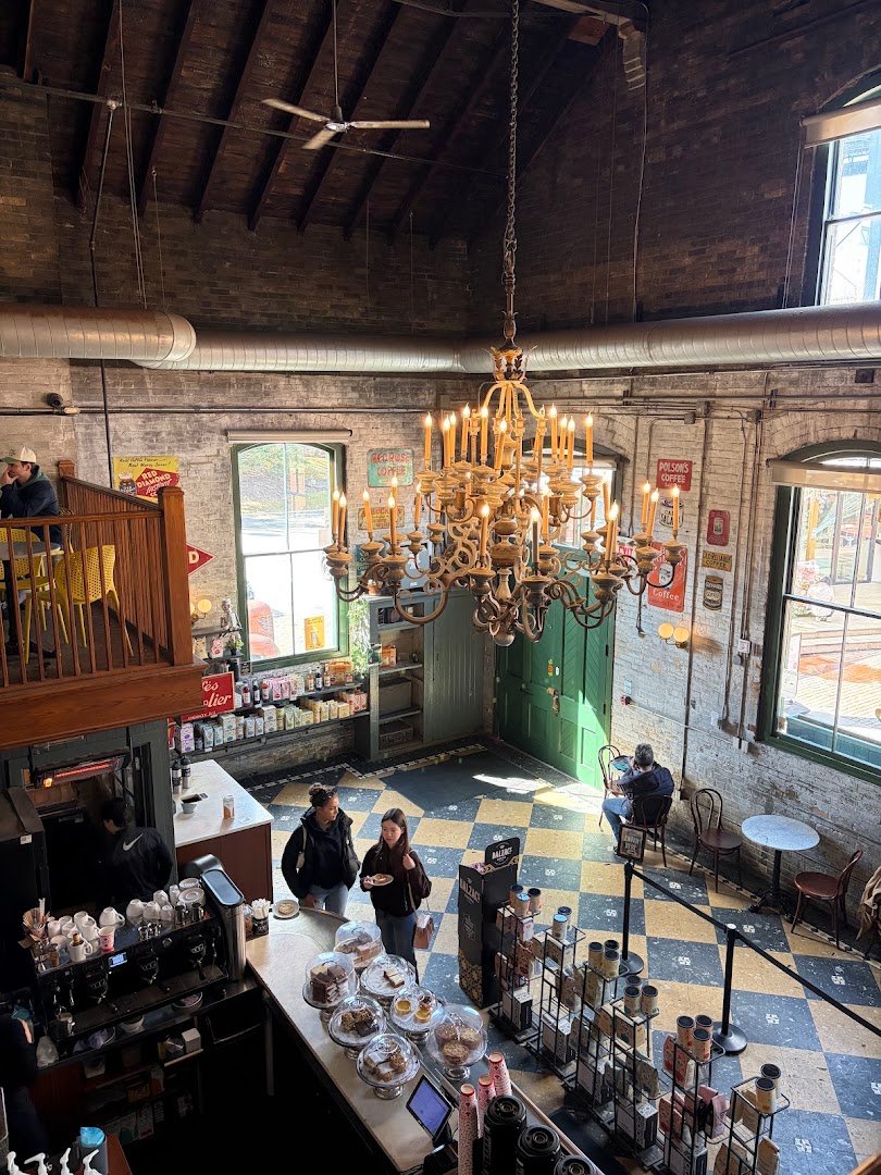 Interior of Balzac's Distillery District, specialty coffee shop in Toronto