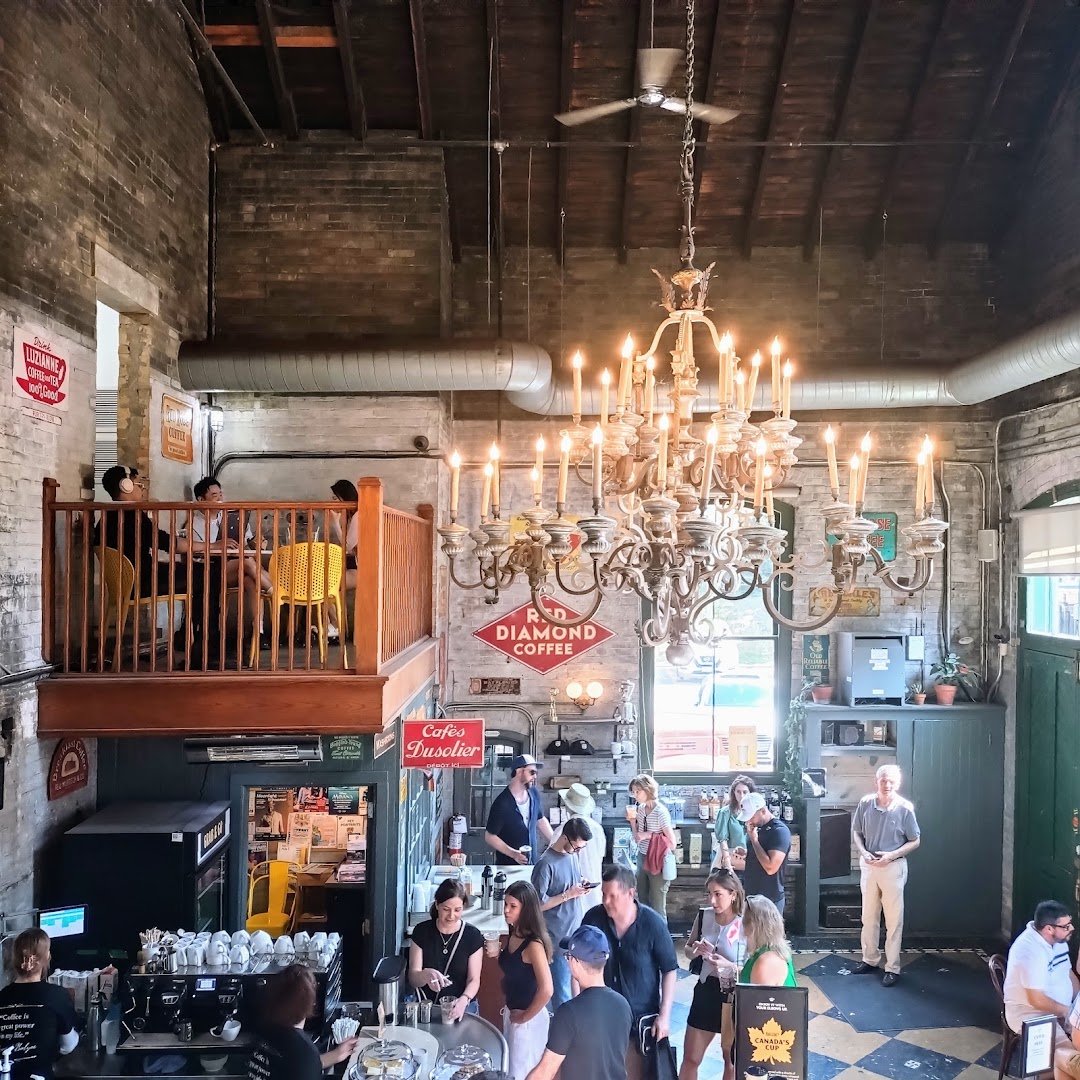 Interior of Balzac's Distillery District, specialty coffee shop in Toronto