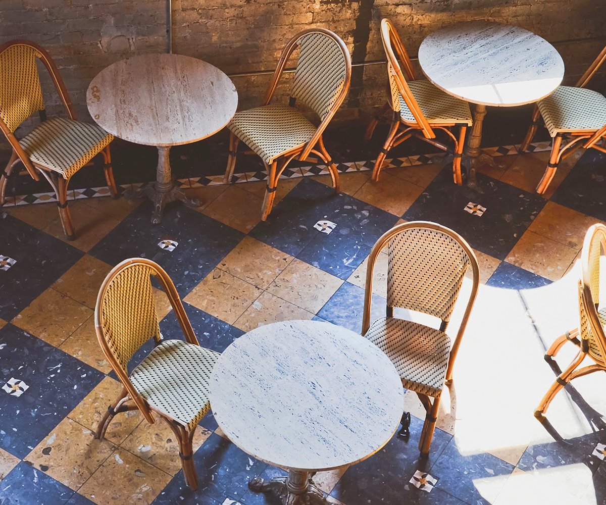 Interior of Balzac's Distillery District, specialty coffee shop in Toronto