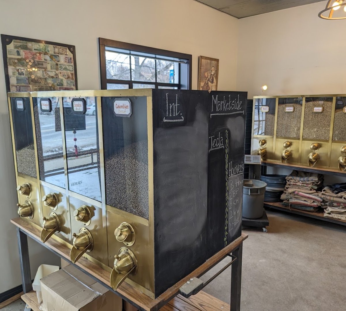 Interior of Buffalo Coffee Roastery, specialty coffee shop in Buffalo