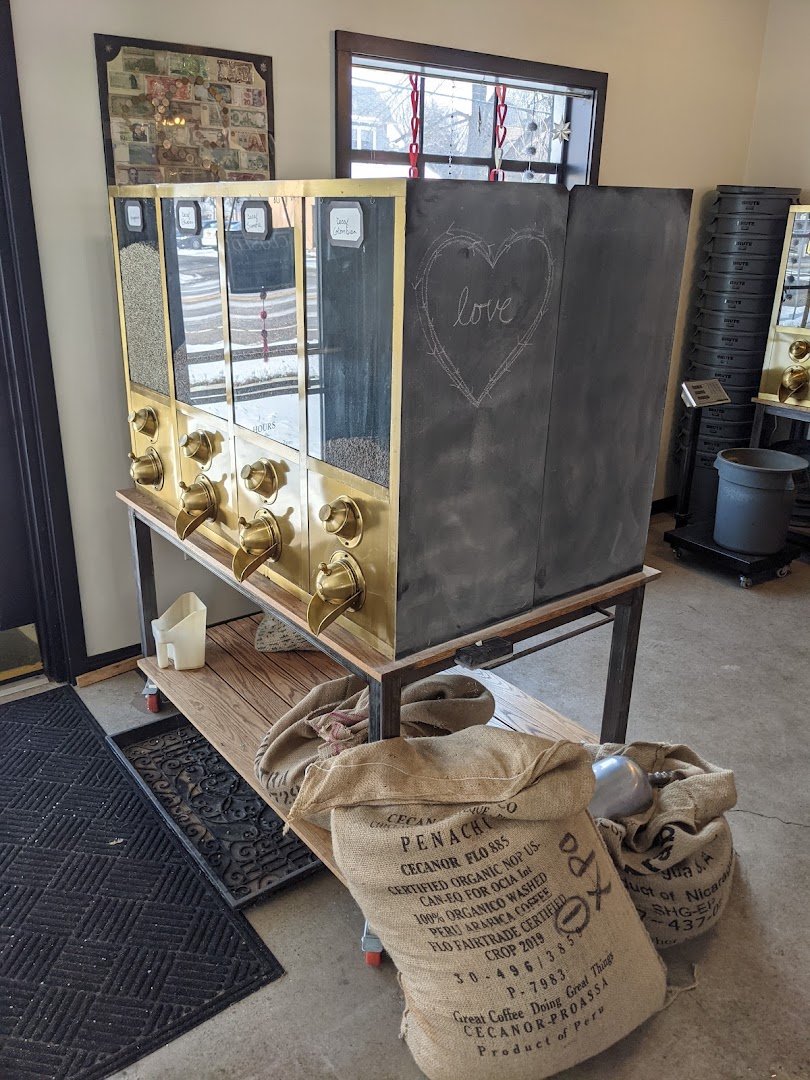 Interior of Buffalo Coffee Roastery, specialty coffee shop in Buffalo