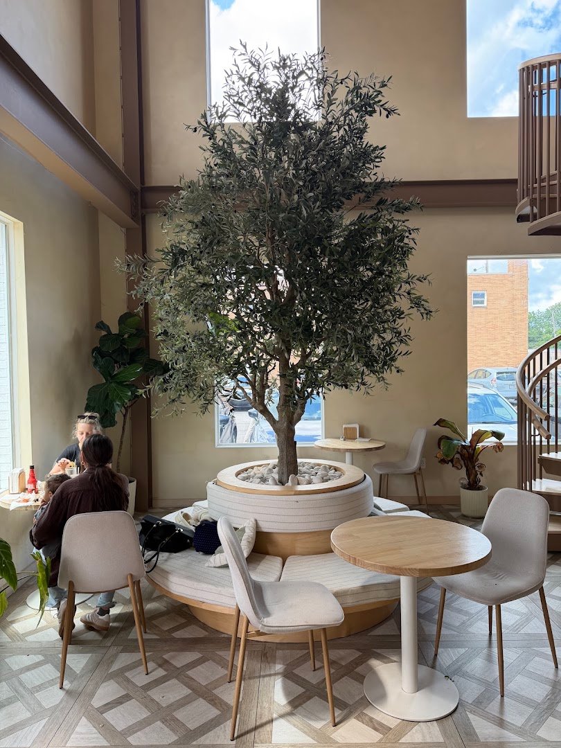 Interior of Cafe Blanc, specialty coffee shop in Cleveland