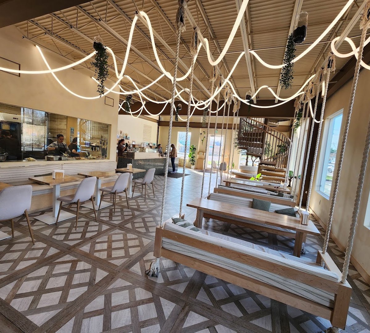Interior of Cafe Blanc, specialty coffee shop in Cleveland