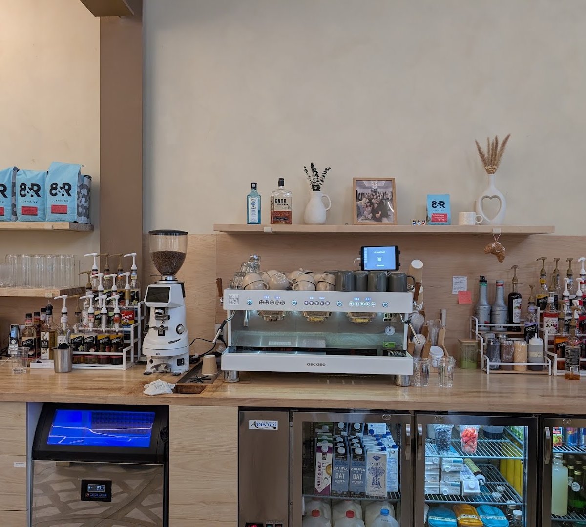 Interior of Cafe Blanc, specialty coffee shop in Cleveland