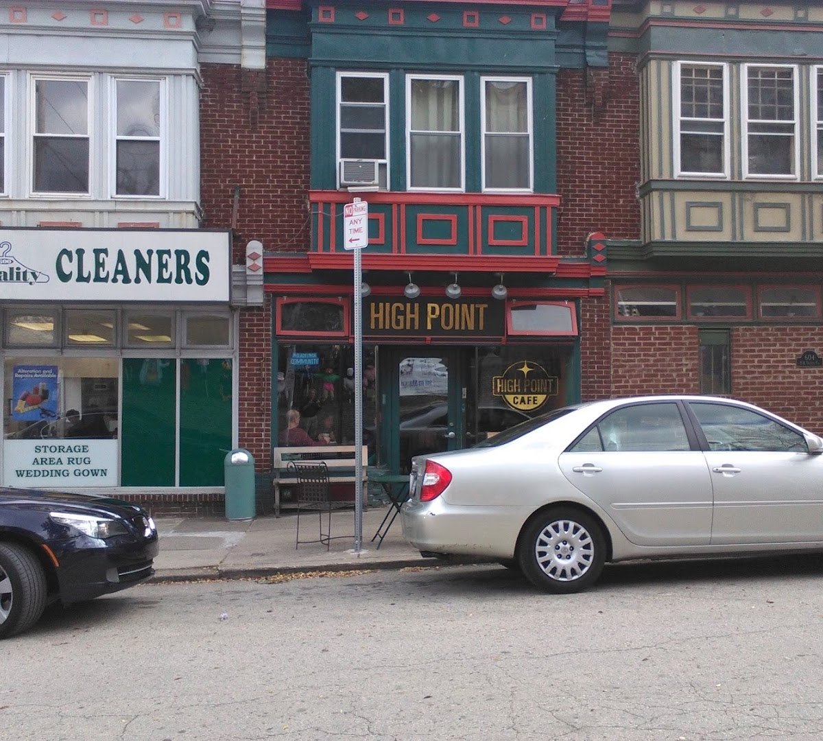 Storefront of High Point Cafe, specialty coffee shop in Philadelphia