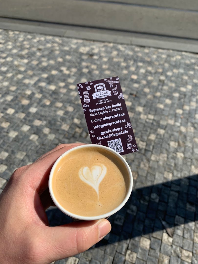 Coffee at Café Alegre, specialty coffee shop in Prague