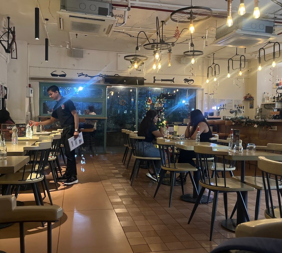 Interior of Mastermind Bicycle Cafe & Bar, specialty coffee shop in Mumbai