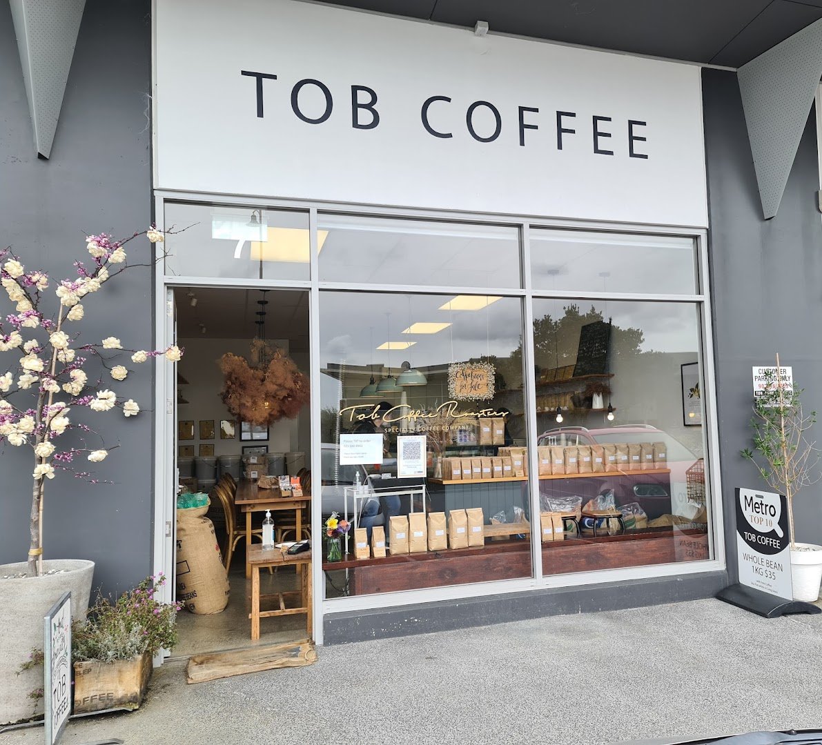 Storefront of Tob Coffee, specialty coffee shop in Auckland