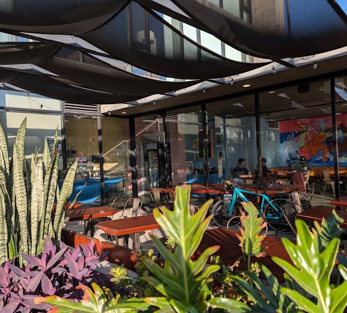Storefront of Dark Horse Coffee Roasters, specialty coffee shop in San Diego