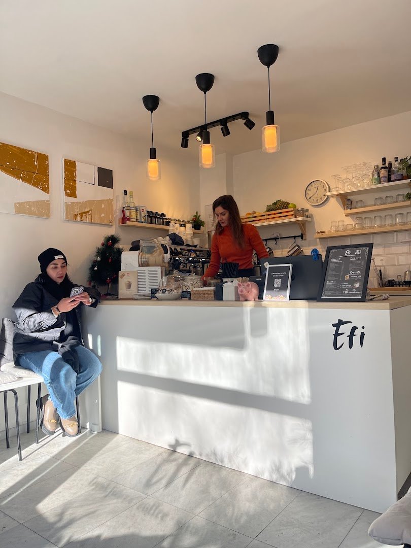 Interior of Efi Café, specialty coffee shop in Belgrade