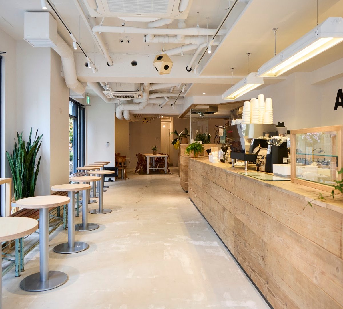 Interior of ANDY COFFEE, specialty coffee shop in Tokyo