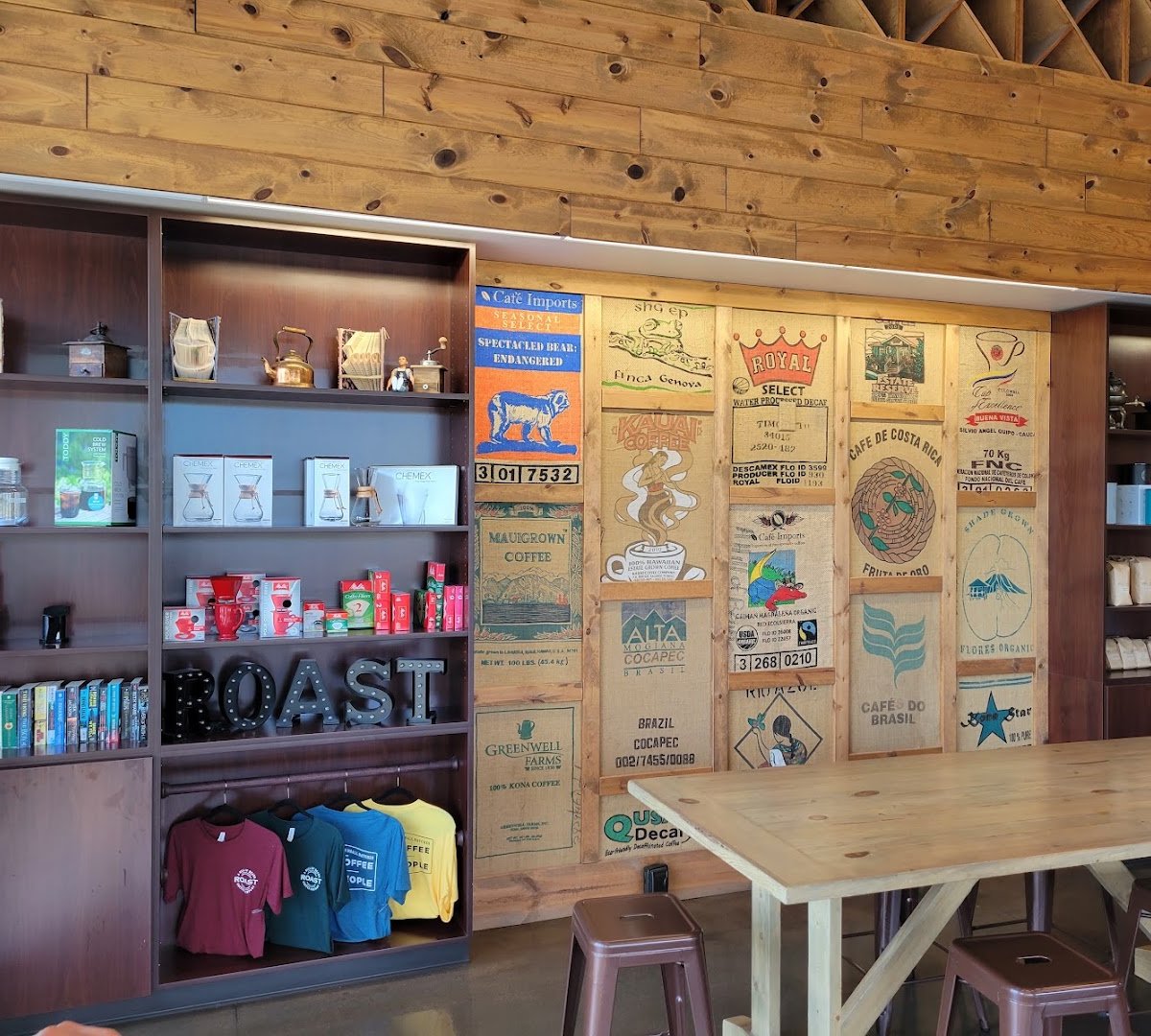 Interior of Roast Coffeehouse, specialty coffee shop in Omaha