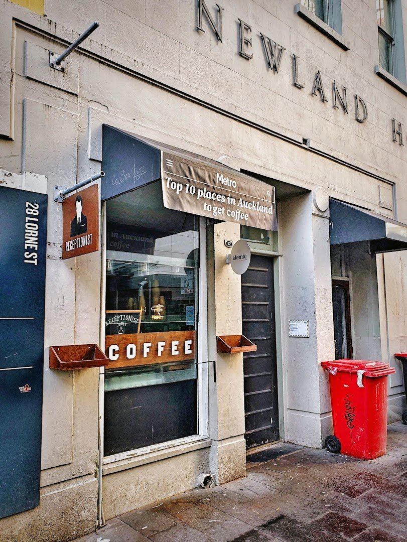 Storefront of Receptionist Coffee, specialty coffee shop in Auckland