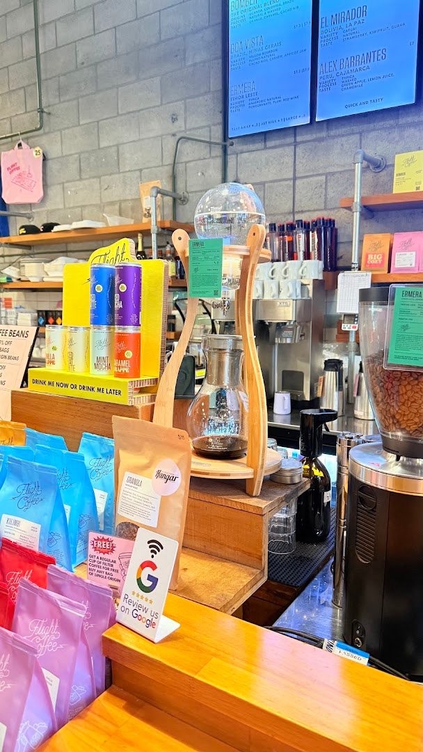 Interior of Flight Coffee Hangar, specialty coffee shop in Wellington