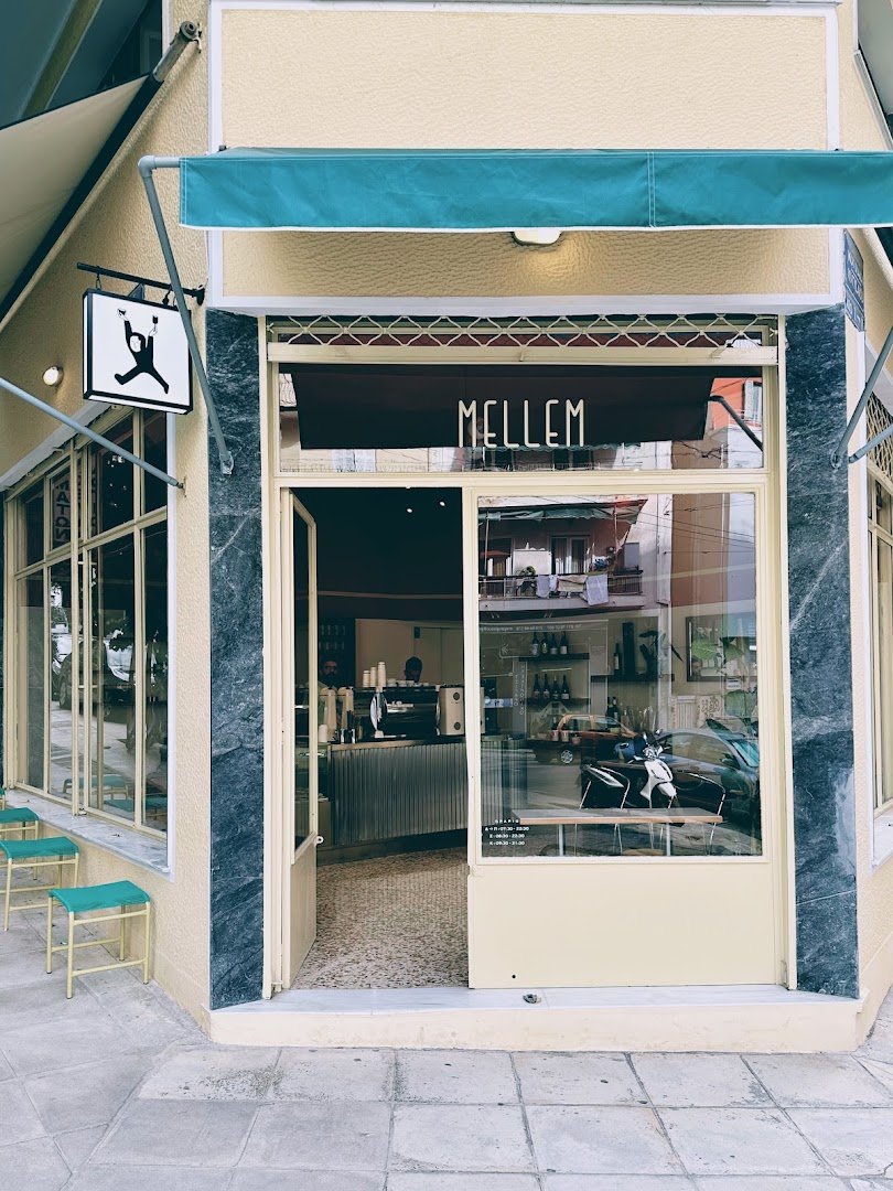 Storefront of Mellem, specialty coffee shop in Athens