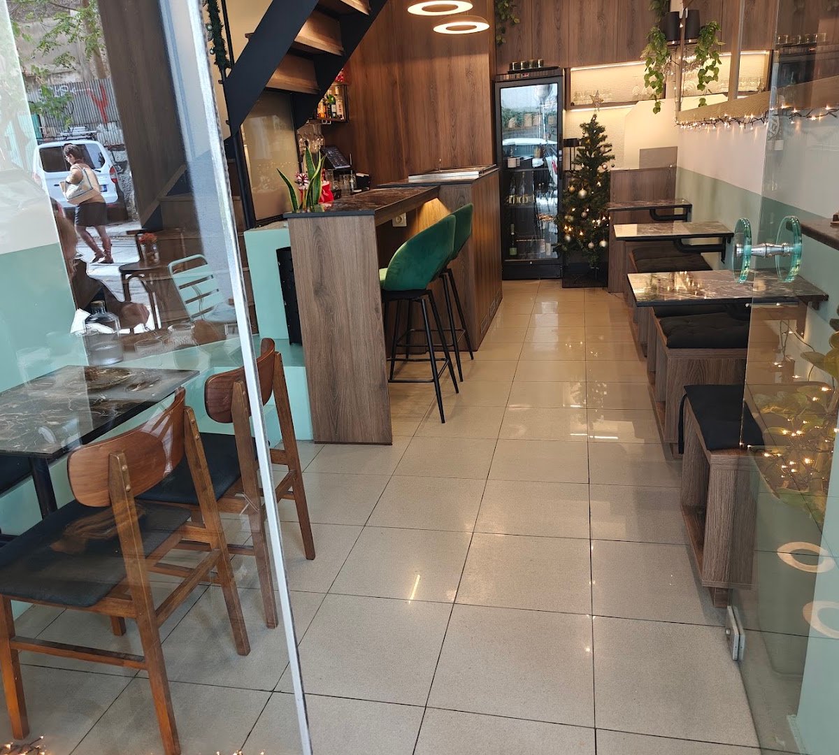 Interior of White Turtle Coffeehouse, specialty coffee shop in Athens