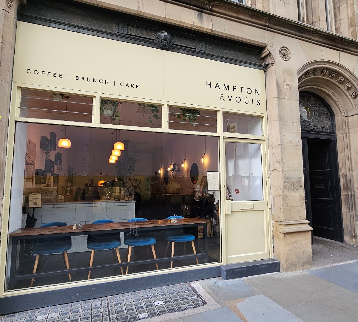 Storefront of HAMPTON & VOÚIS, specialty coffee shop in Manchester
