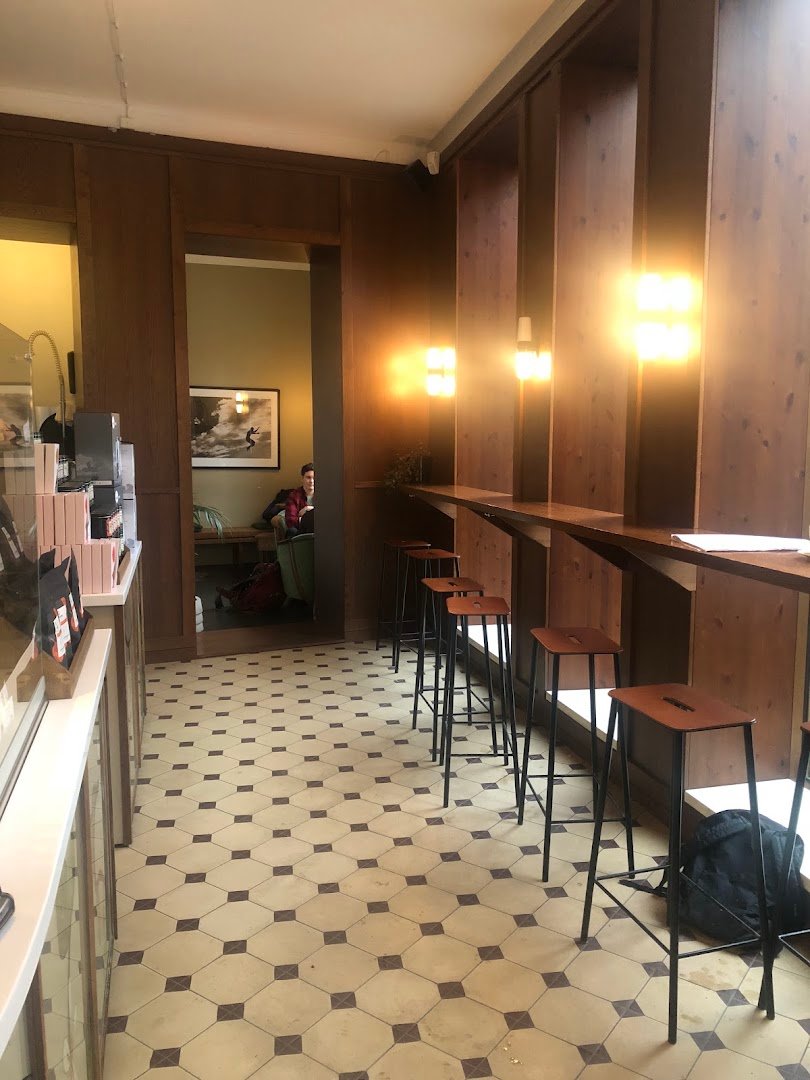 Interior of Stockfleths, specialty coffee shop in Oslo