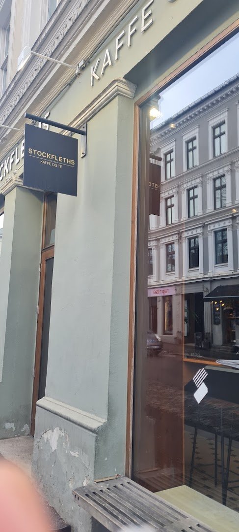 Storefront of Stockfleths, specialty coffee shop in Oslo